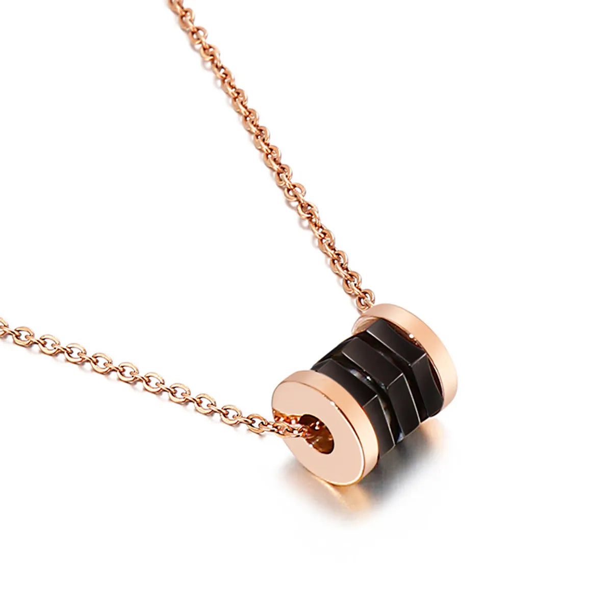 Wholesale Simple Style Commute Color Block Titanium Steel Plating Gold Plated Pendant Necklace