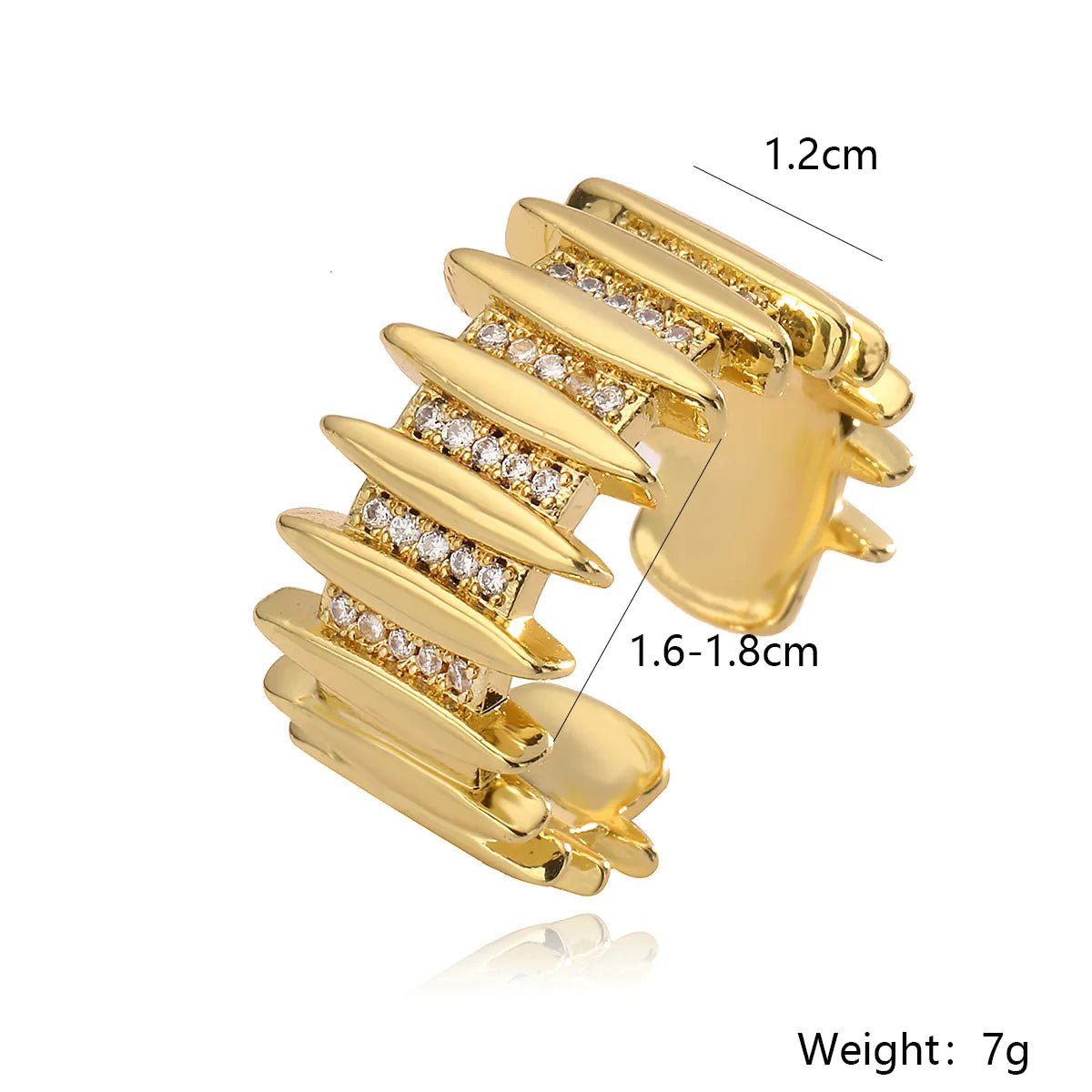 Wholesale Simple Style Commute Geometric Copper Inlay 18K Gold Plated Zircon Open Rings