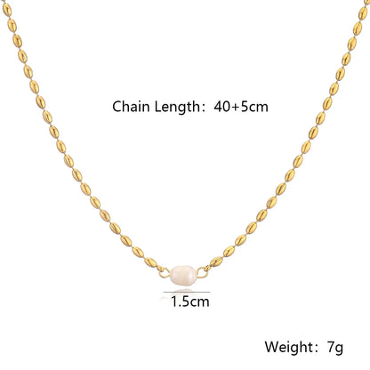 Wholesale Simple Style Commute Geometric Titanium Steel Plating 18k Gold Plated Bracelets Necklace