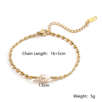 Wholesale Simple Style Commute Geometric Titanium Steel Plating 18k Gold Plated Bracelets Necklace