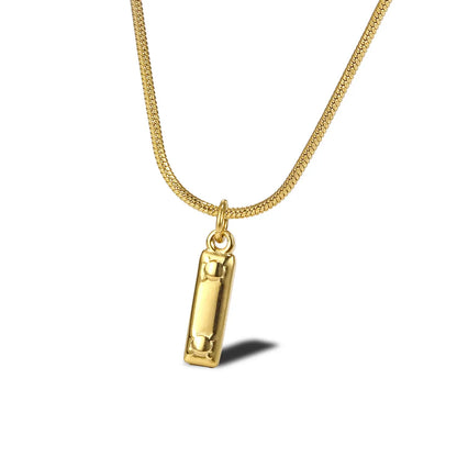 Wholesale Simple Style Commute Letter Titanium Steel Plating Gold Plated Pendant Necklace