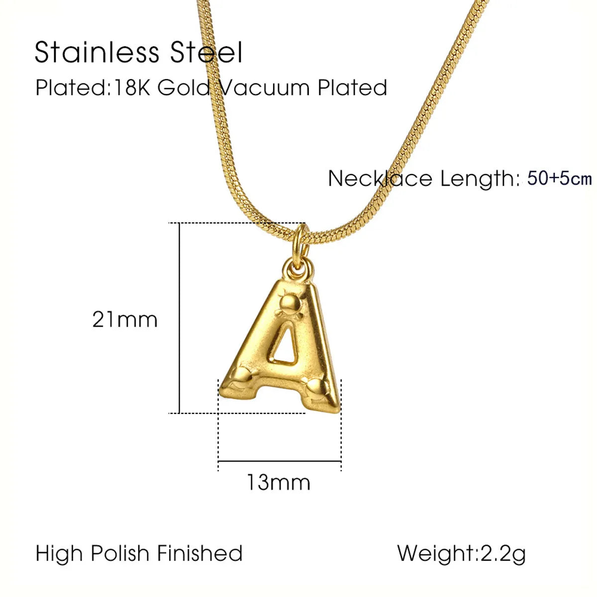 Wholesale Simple Style Commute Letter Titanium Steel Plating Gold Plated Pendant Necklace