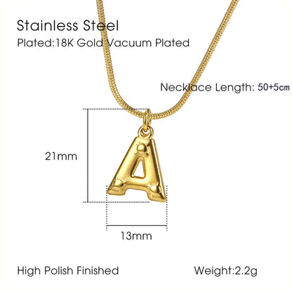 Wholesale Simple Style Commute Letter Titanium Steel Plating Gold Plated Pendant Necklace