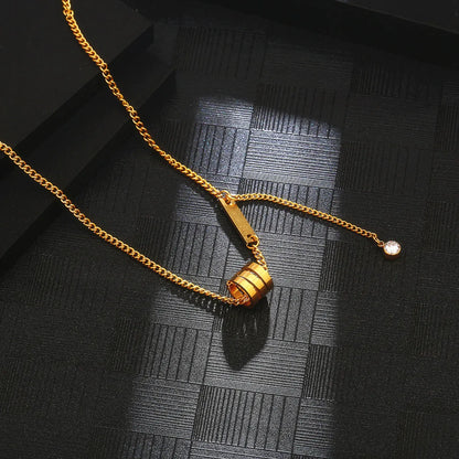 Wholesale Simple Style Commute Solid Color Stainless Steel Pendant Necklace