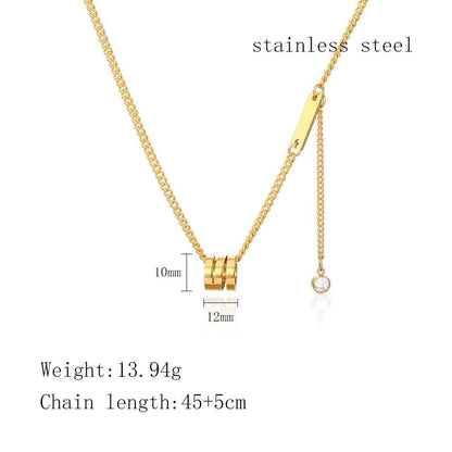 Wholesale Simple Style Commute Solid Color Stainless Steel Pendant Necklace