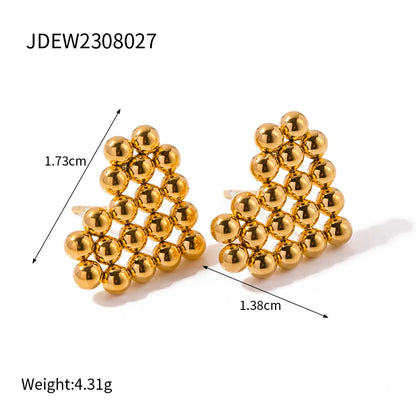 Wholesale Jewelry Simple Style Commute Solid Color 304 Stainless Steel Plating Rings Earrings