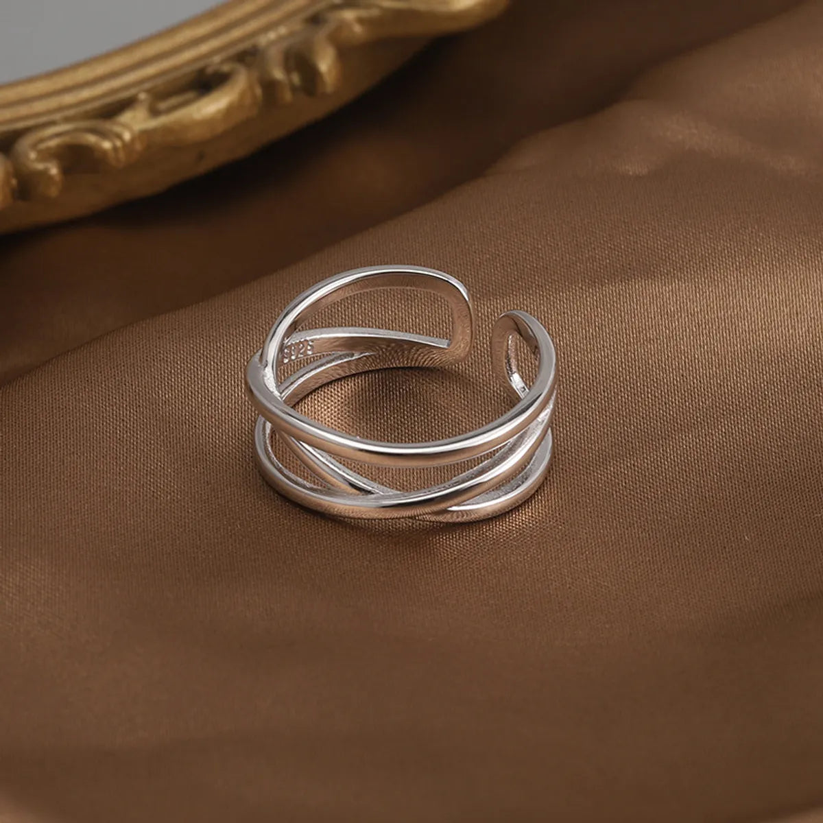 Wholesale Simple Style Commute Solid Color Sterling Silver Open Ring