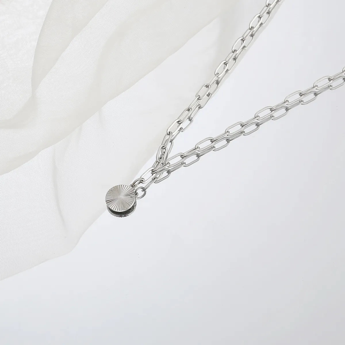 Wholesale Simple Style Commute Solid Color Titanium Steel Chain Pendant Necklace