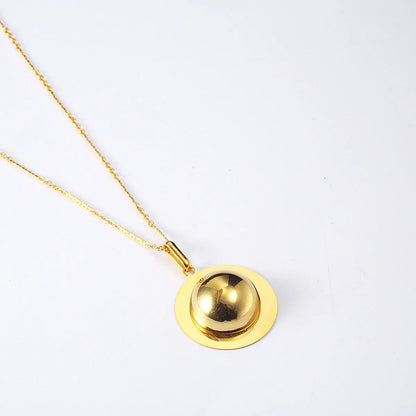 Wholesale Simple Style Commute Solid Color Titanium Steel Plating Gold Plated Earrings Necklace