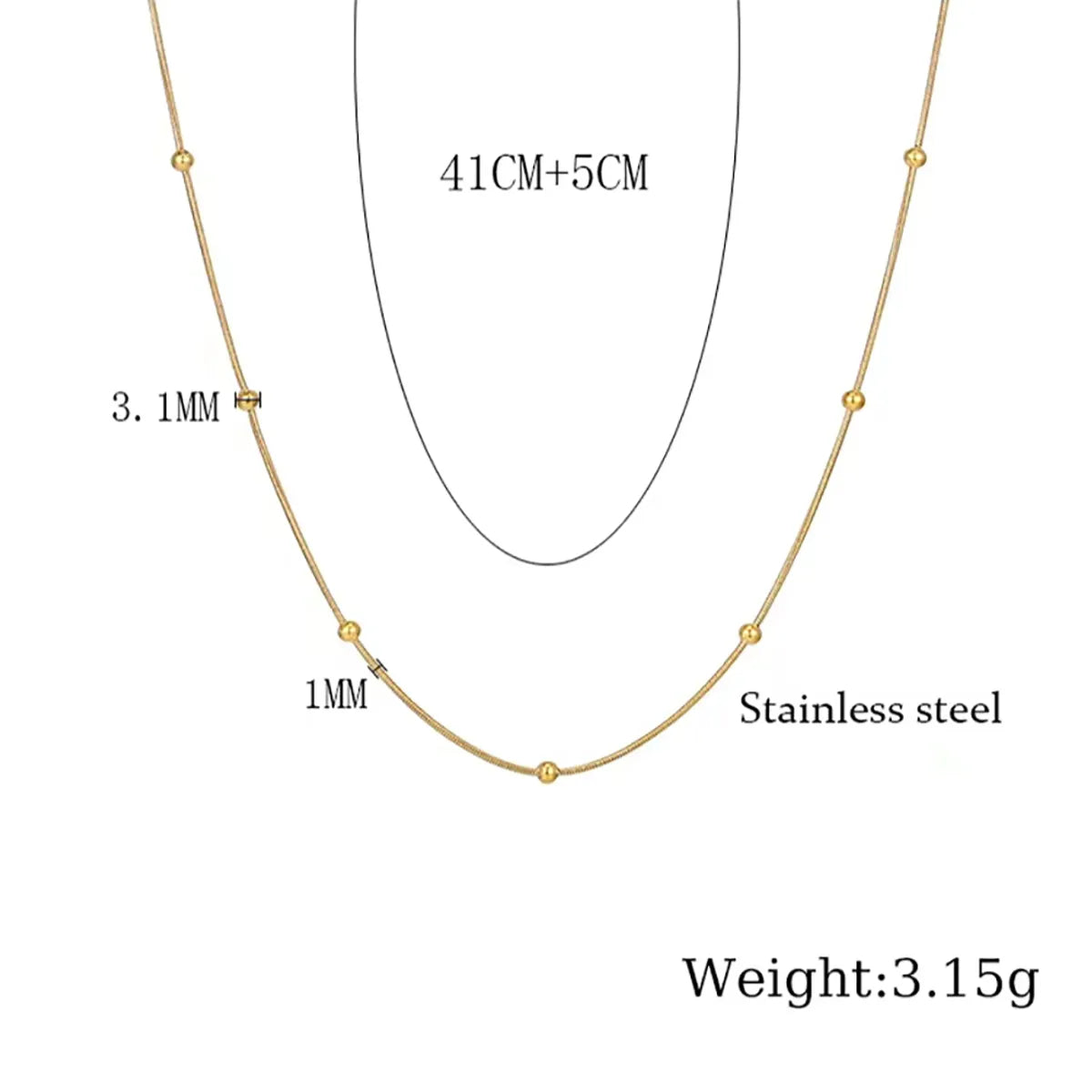 Wholesale Simple Style Commute Solid Color Titanium Steel Plating Necklace