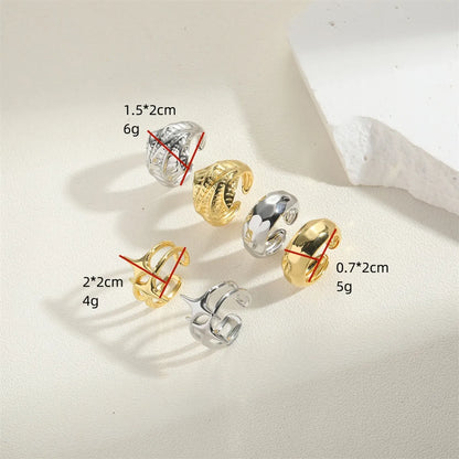 Wholesale Simple Style Cross Copper 14K Gold Plated Copper Open Rings