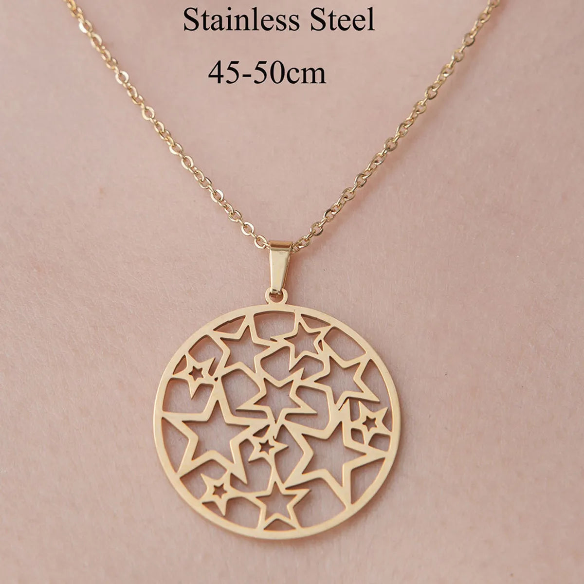 Wholesale Jewelry Simple Style Cross Devil'S Eye Star 201 Stainless Steel 18K Gold Plated Polishing Plating Pendant Necklace