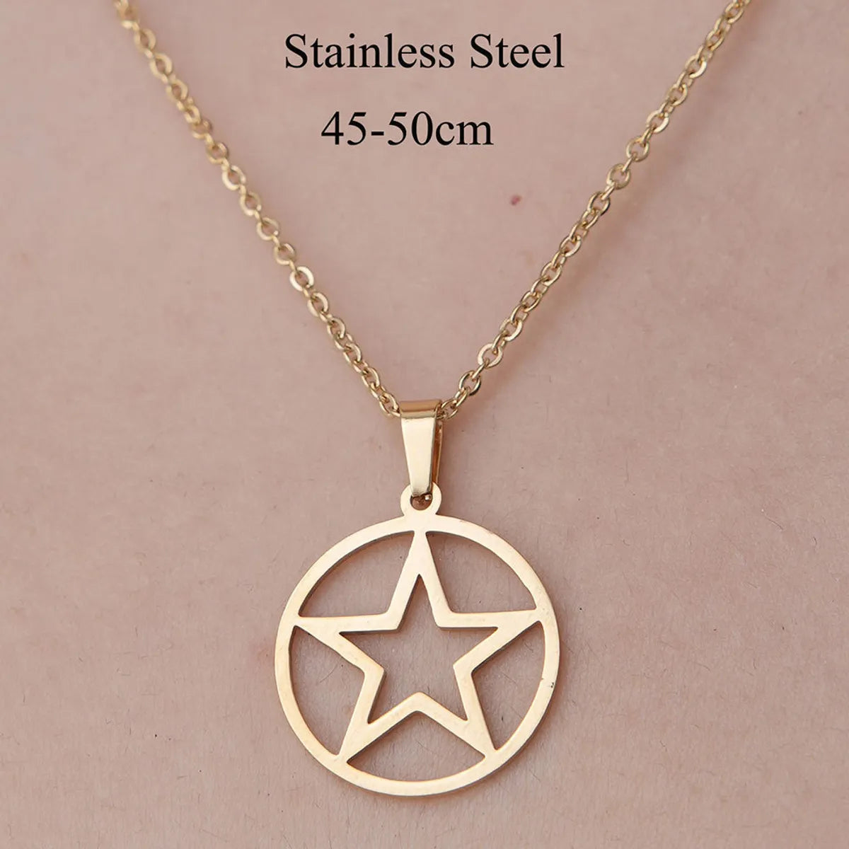 Wholesale Jewelry Simple Style Cross Devil'S Eye Star 201 Stainless Steel 18K Gold Plated Polishing Plating Pendant Necklace