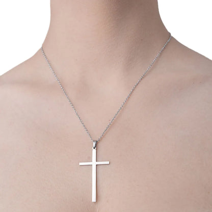 Wholesale Simple Style Cross Stainless Steel Titanium Steel Polishing Plating Pendant Necklace