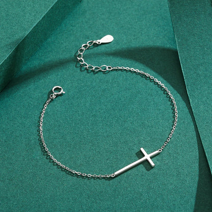 Wholesale Simple Style Cross Sterling Silver Bracelets