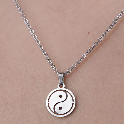 Wholesale Simple Style Devil's Eye Hand Stainless Steel Titanium Steel Polishing Plating Pendant Necklace