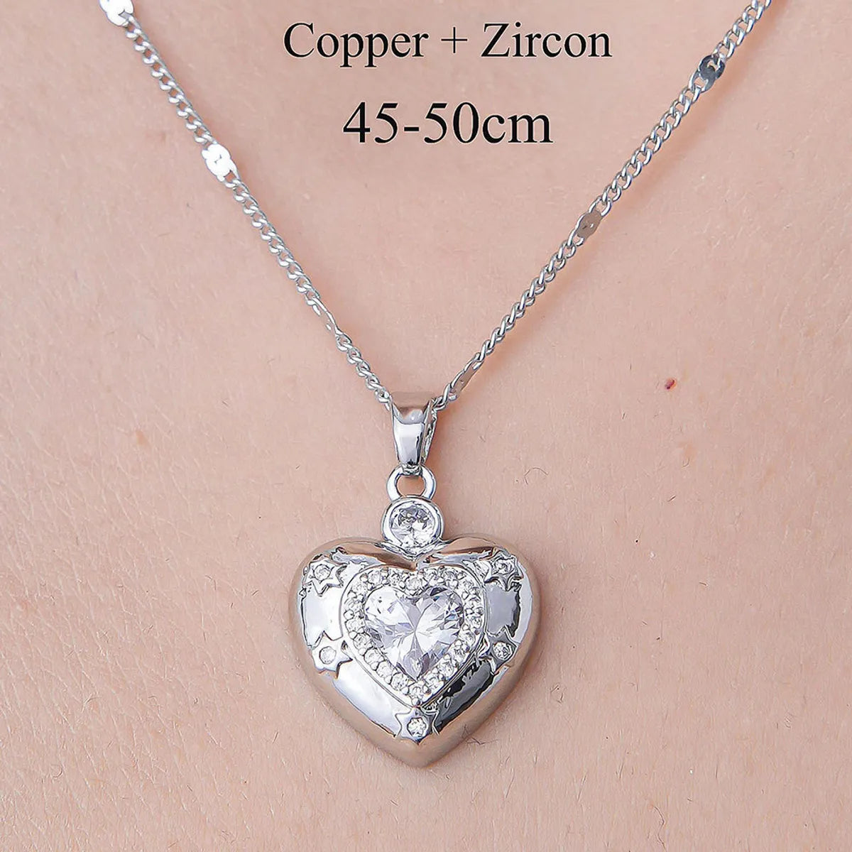 Wholesale Simple Style Devil's Eye Heart Shape Wings Stainless Steel Titanium Steel Plating Inlay Zircon Pendant Necklace