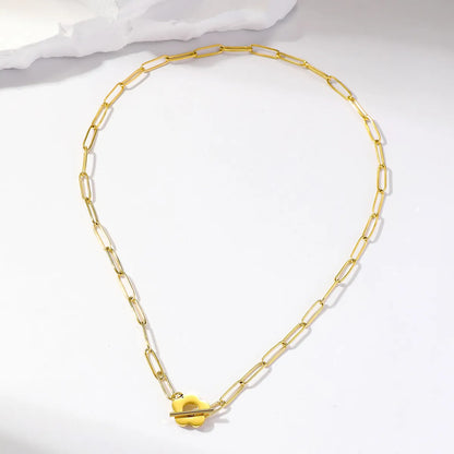 Wholesale Simple Style Flower Stainless Steel Plating 18k Gold Plated Pendant Necklace