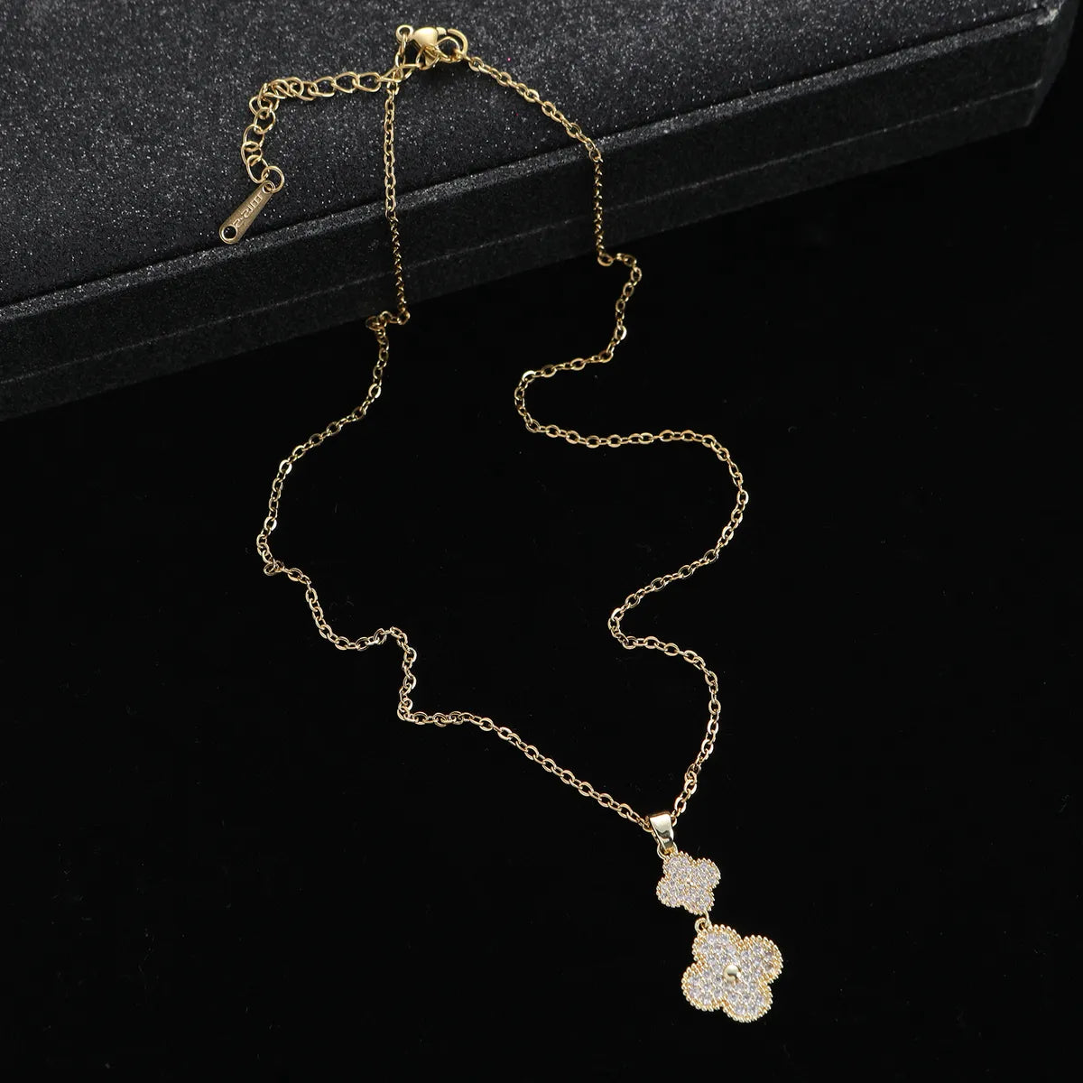 Simple Style Four Leaf Clover Stainless Steel Pendant Necklace