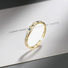 Wholesale Simple Style Geometric Copper Inlay 18K Gold Plated White Gold Plated Zircon Open Rings