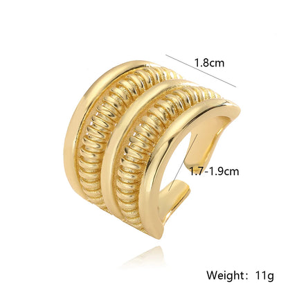 Wholesale Simple Style Geometric Copper Plating Open Rings