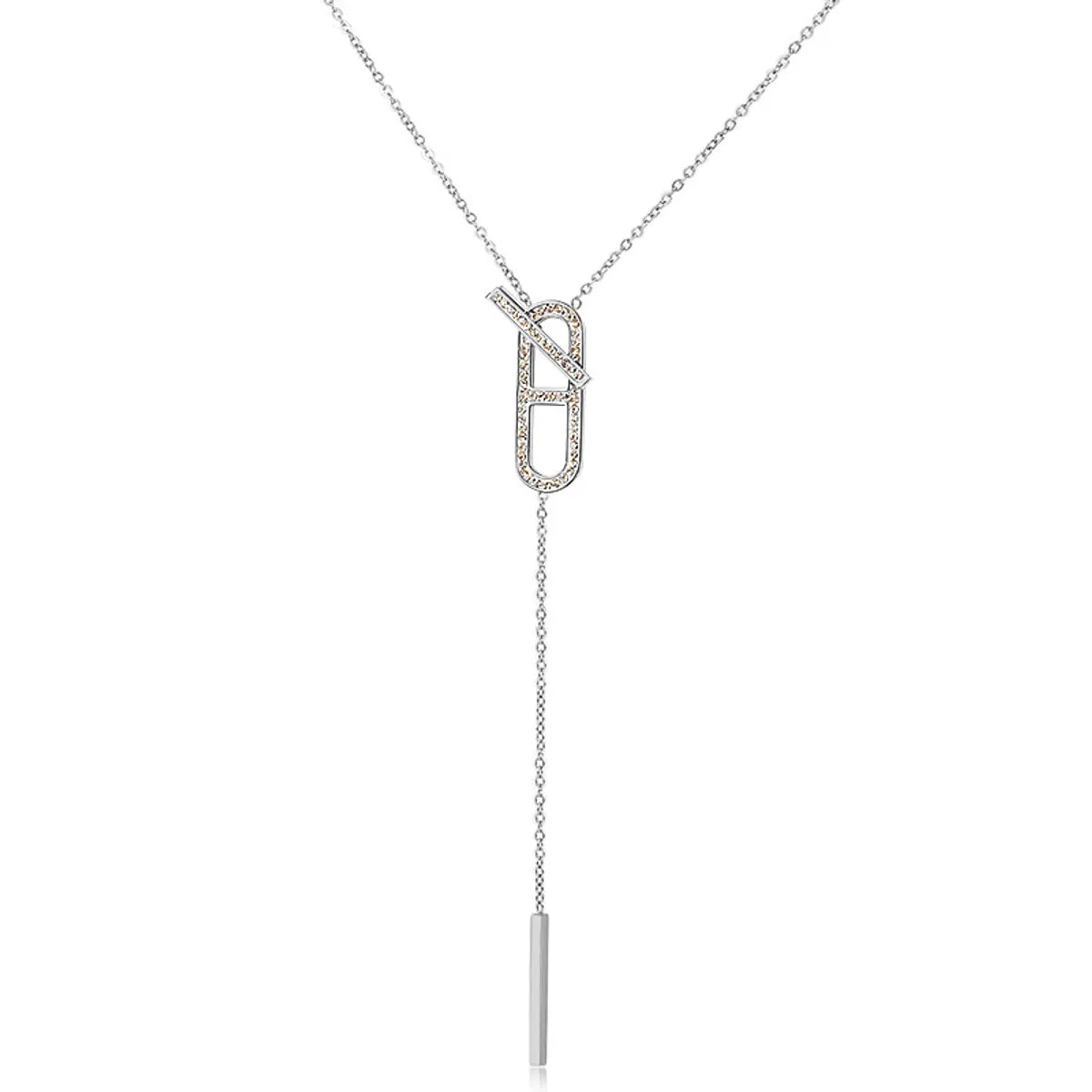 Wholesale Jewelry Simple Style Geometric Solid Color Titanium Steel Plating Pendant Necklace