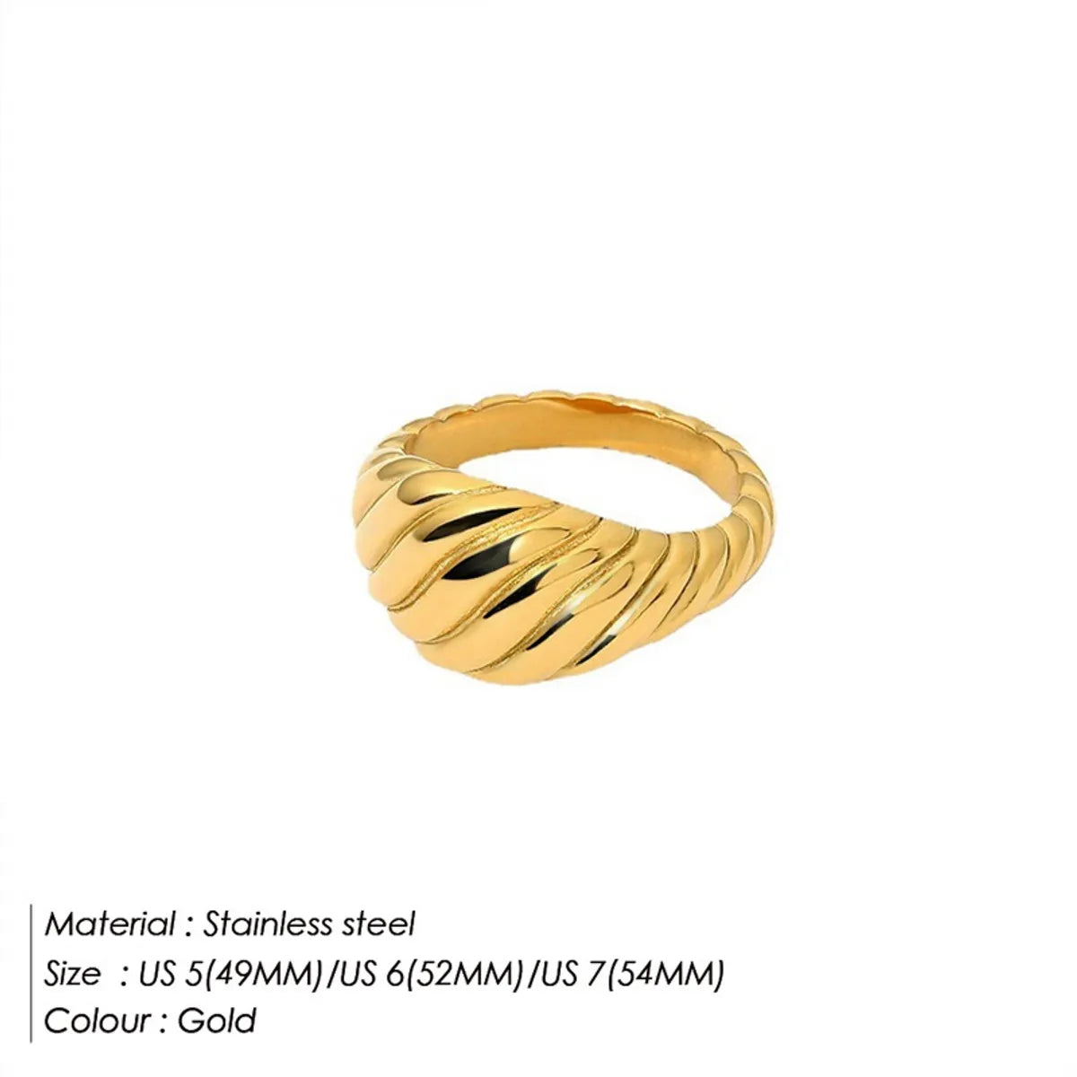 Wholesale Simple Style Geometric Stainless Steel 18k Gold Plated Rings