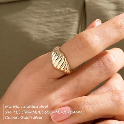 Wholesale Simple Style Geometric Stainless Steel 18k Gold Plated Rings