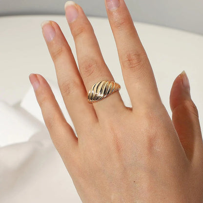 Wholesale Simple Style Geometric Stainless Steel 18k Gold Plated Rings