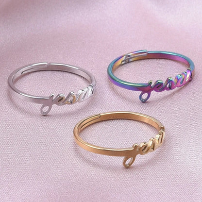 Wholesale Simple Style Geometric Stainless Steel Open Rings