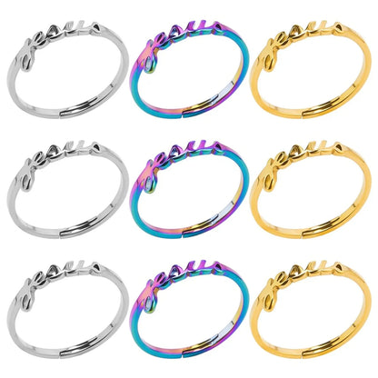 Wholesale Simple Style Geometric Stainless Steel Open Rings