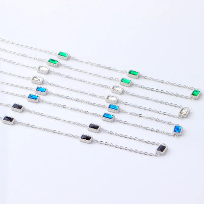 Wholesale Simple Style Geometric Stainless Steel Plating Inlay Zircon Necklace