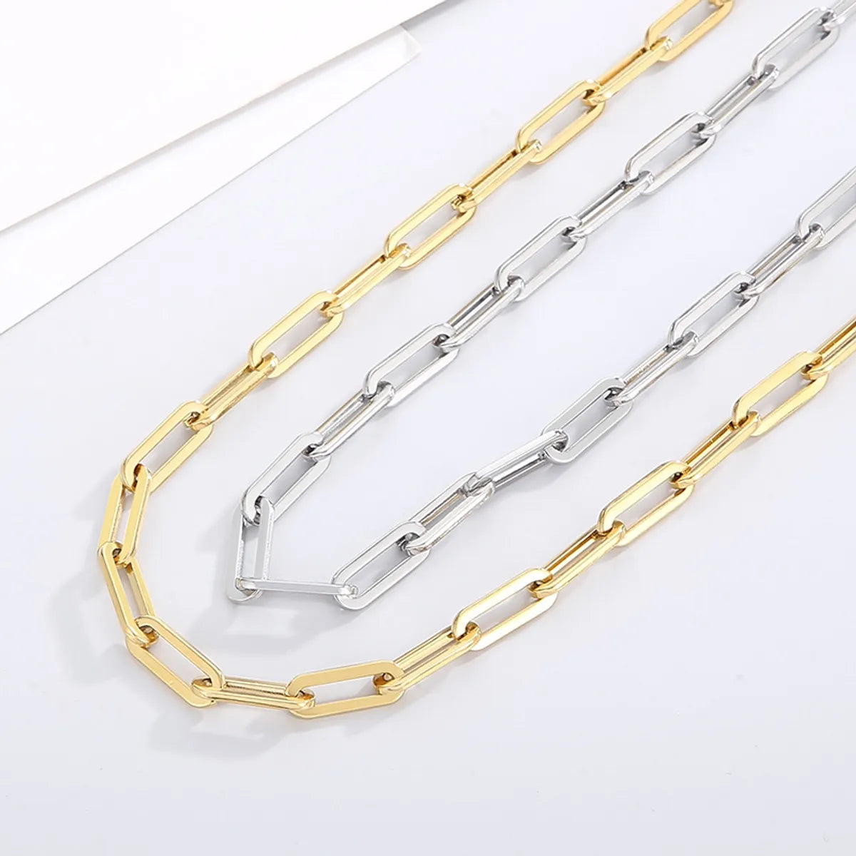 Wholesale Simple Style Geometric Titanium Steel 18k Gold Plated Bracelets Necklace