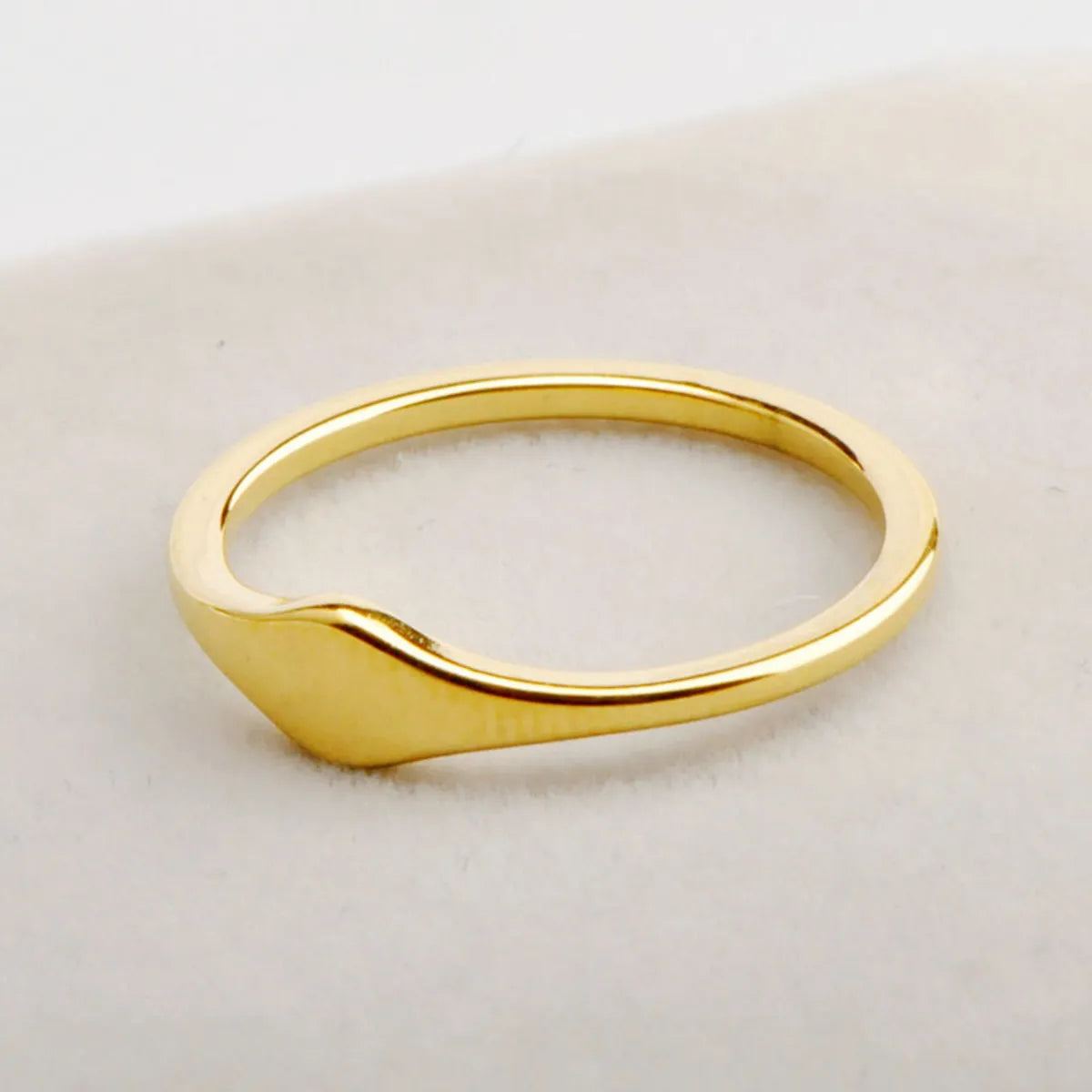 Titanium Steel 18K Gold Plated Simple Style Plating Geometric Rings