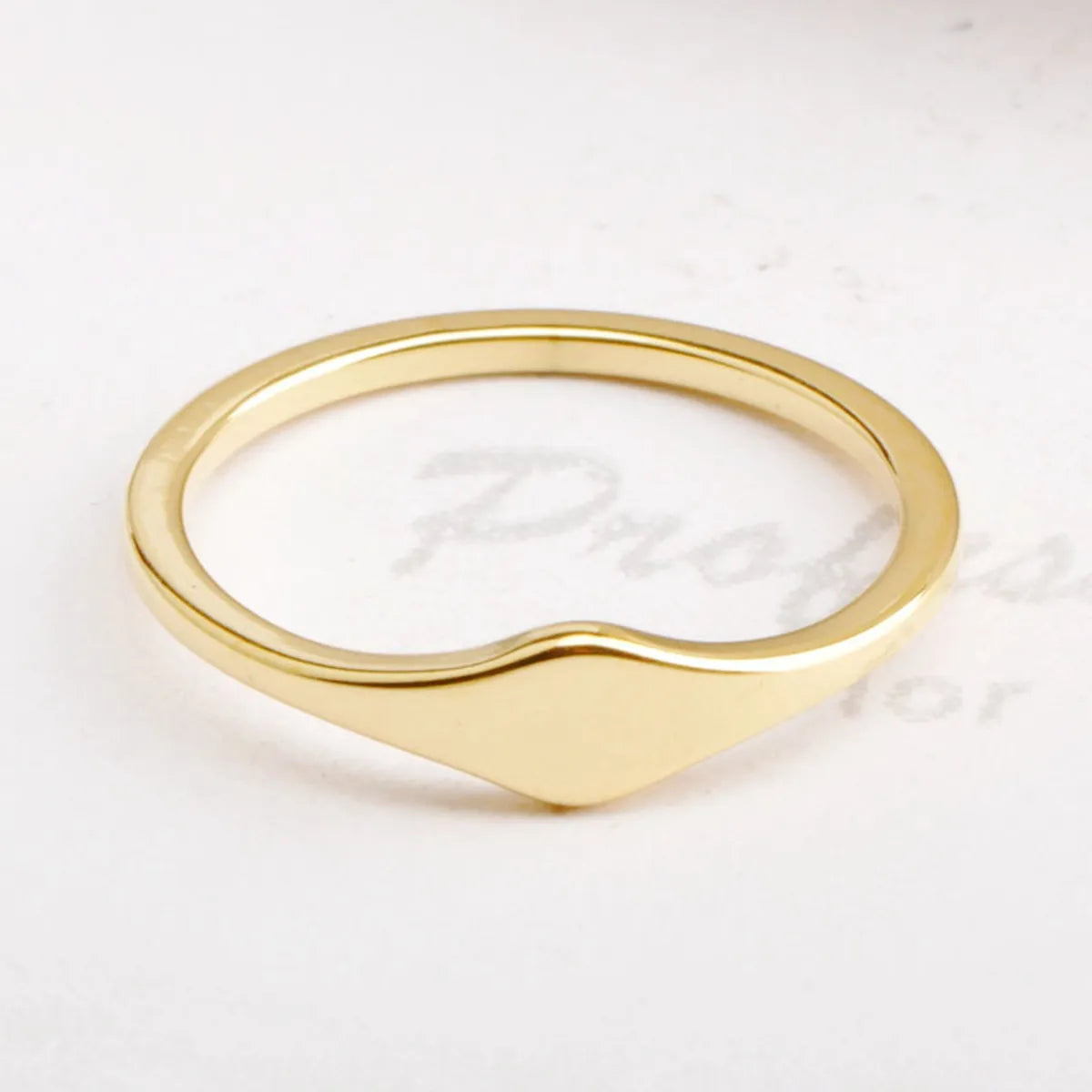 Titanium Steel 18K Gold Plated Simple Style Plating Geometric Rings