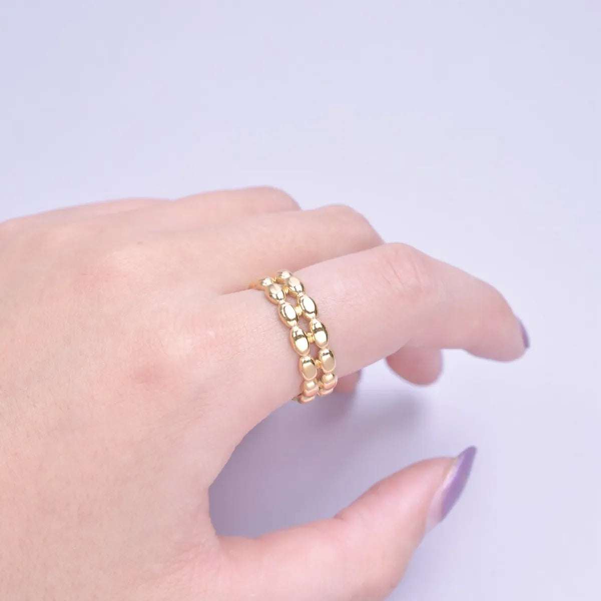 Wholesale Jewelry Simple Style Geometric 304 Stainless Steel 18K Gold Plated Polishing Open Ring