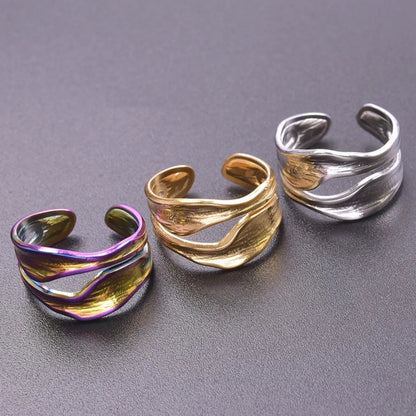 Wholesale Simple Style Geometric Titanium Steel Open Ring