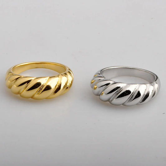 Simple Style Geometric Titanium Steel Plating Rings