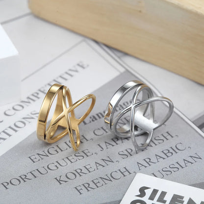 Wholesale Simple Style Geometric Titanium Steel Rings