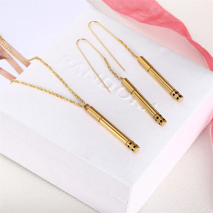 Wholesale Simple Style Golden Hoop Titanium Steel Irregular Plating Earrings Necklace