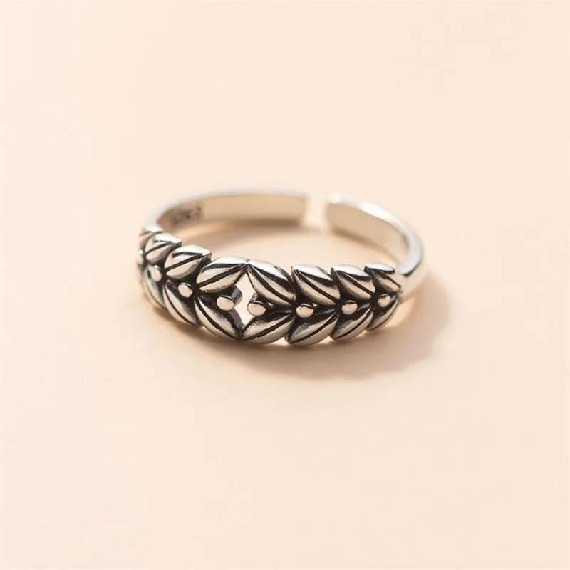 Wholesale Simple Style Grain Copper Plating Silver Plated Open Rings