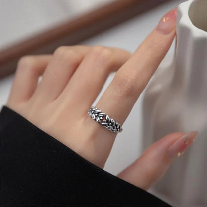 Wholesale Simple Style Grain Copper Plating Silver Plated Open Rings