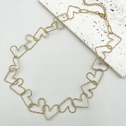 Wholesale Simple Style Heart Shape Stainless Steel Plating Gold Plated Necklace