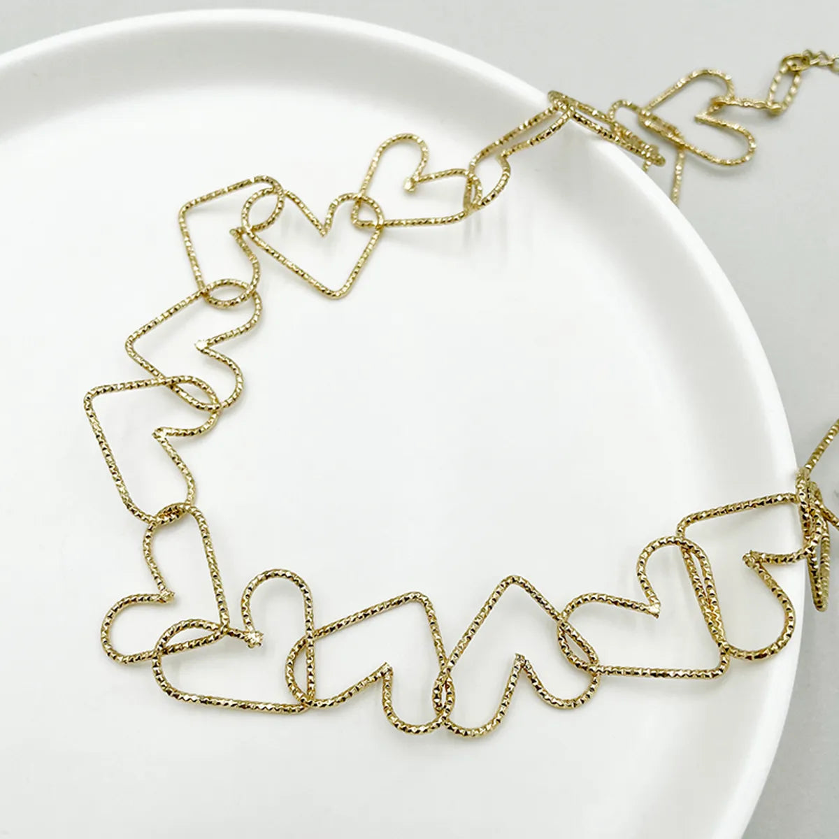 Wholesale Simple Style Heart Shape Stainless Steel Plating Gold Plated Necklace