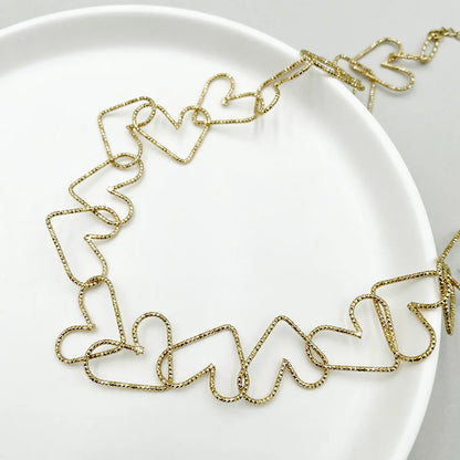 Wholesale Simple Style Heart Shape Stainless Steel Plating Gold Plated Necklace