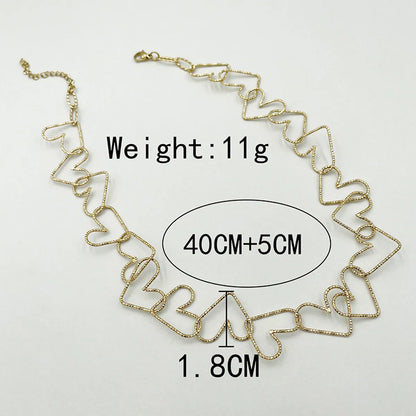 Wholesale Simple Style Heart Shape Stainless Steel Plating Gold Plated Necklace