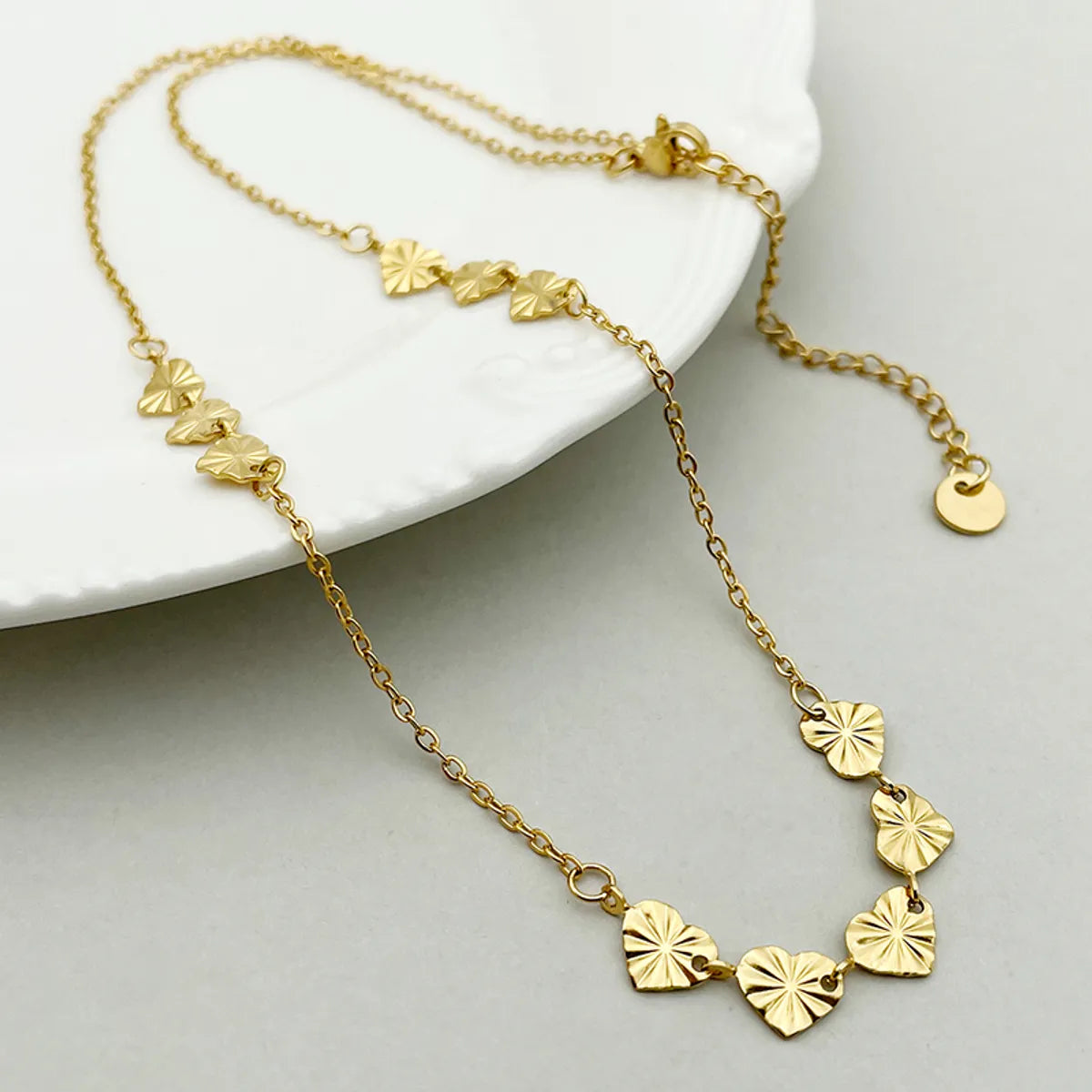 Wholesale Simple Style Heart Shape Stainless Steel Plating Gold Plated Necklace