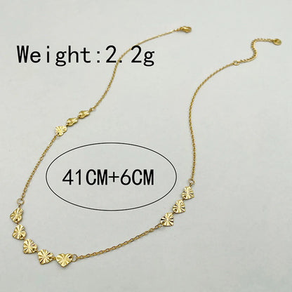 Wholesale Simple Style Heart Shape Stainless Steel Plating Gold Plated Necklace