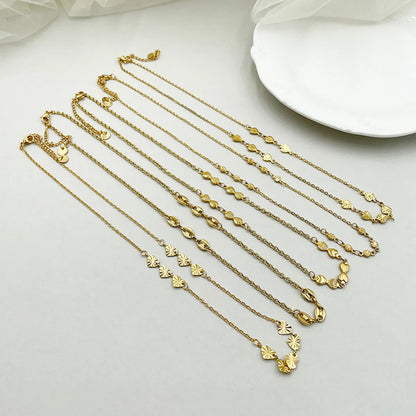 Wholesale Simple Style Heart Shape Stainless Steel Plating Gold Plated Necklace