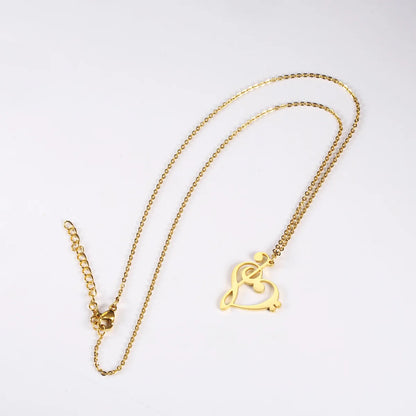 Wholesale Simple Style Heart Shape Stainless Steel Plating Gold Plated Pendant Necklace